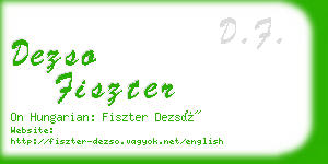 dezso fiszter business card